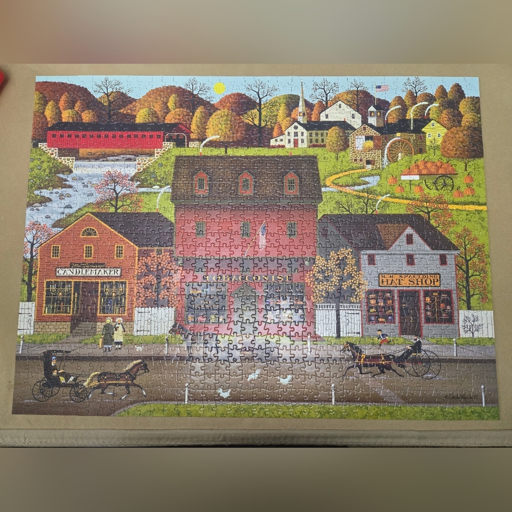 Charles Wysocki-"Candlemaker,Tobacconist, Hat Shop"- 1000 Piece Jigsaw Puzzle - Picture 2 of 3